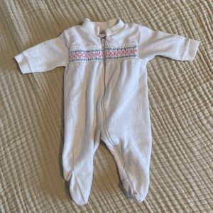 Vintage Terry Baby Sleeper Newborn White